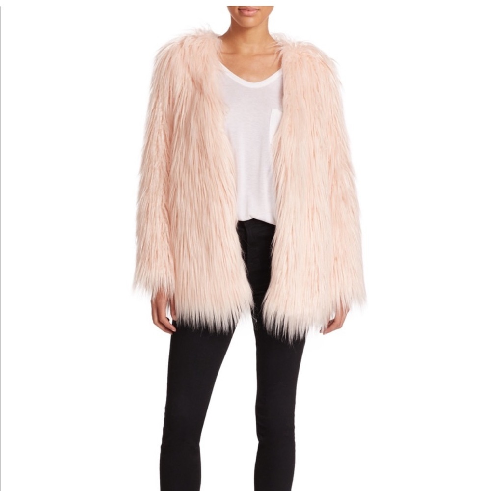 Tart Collections Faux Fur Blush Coat